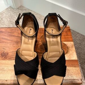 Women's Black Ankle Strap Sandals